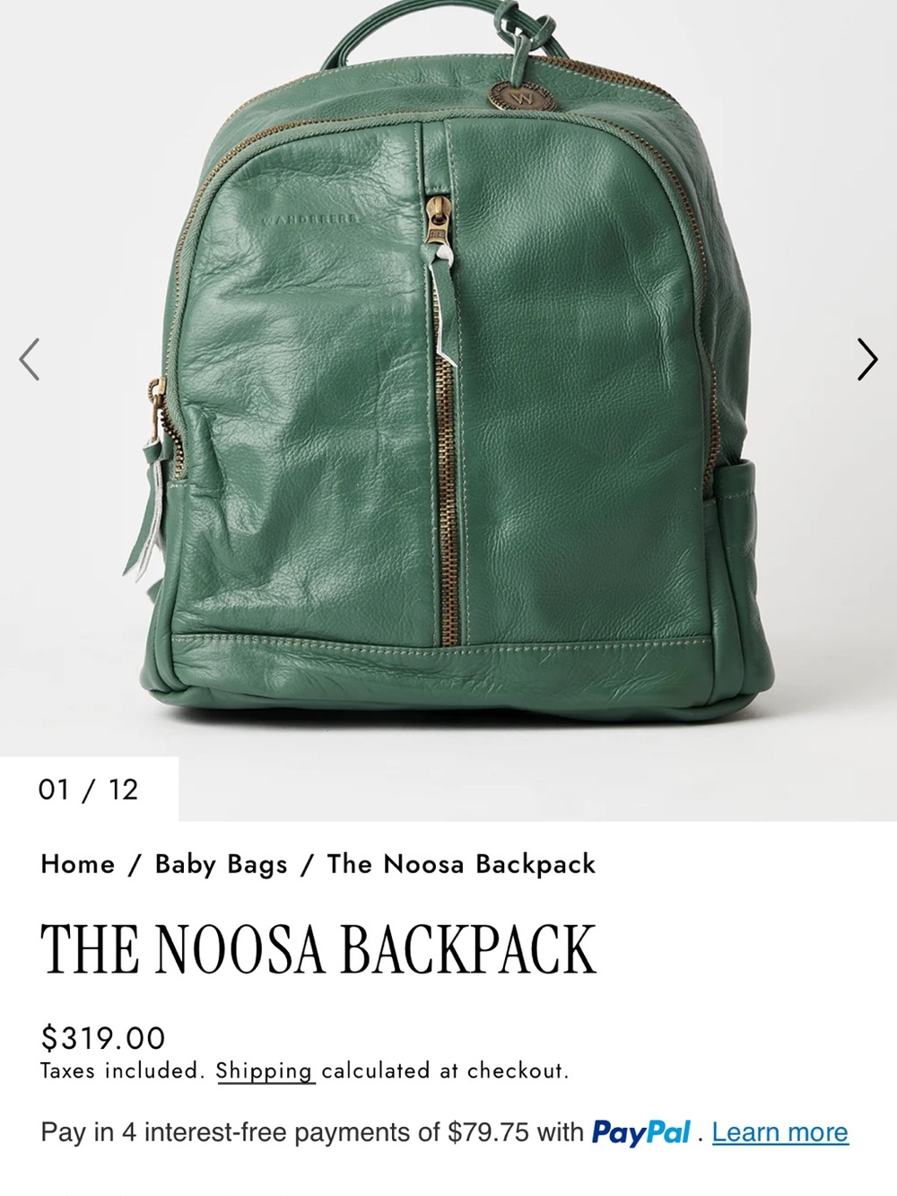 Wanderers- Green Leather Backpack, NWOT Absolutely Beautiful!!